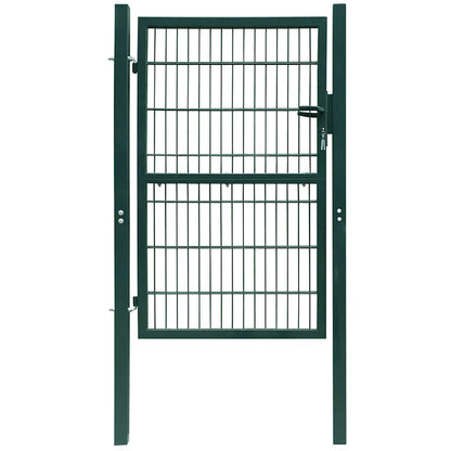 Fence Gate Steel 100x200 cm Green