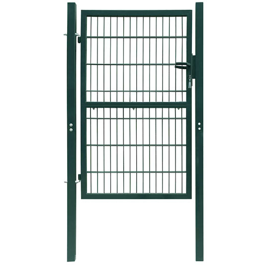 Fence Gate Steel 100x200 cm Green