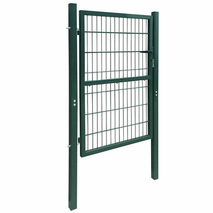 Fence Gate Steel 100x200 cm Green