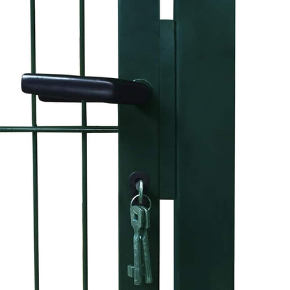 Fence Gate Steel 100x200 cm Green