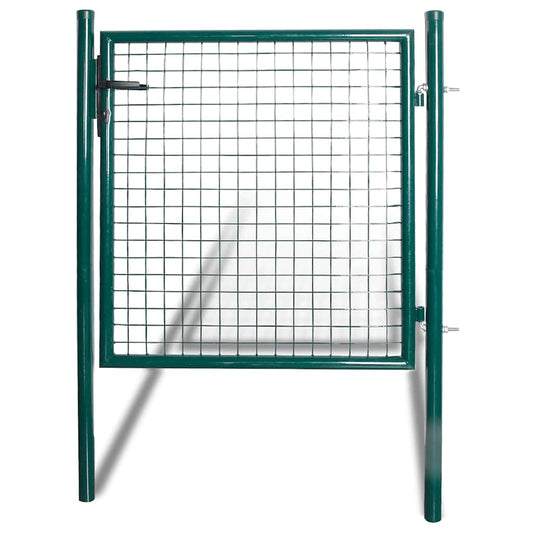 Single Door Fence Gate 100x100 cm Powder-Coated Steel