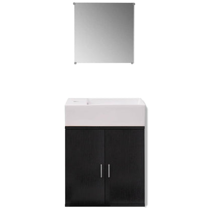 Bathroom Cabinet | Black and White | Engineered wood, Ceramic | Compact