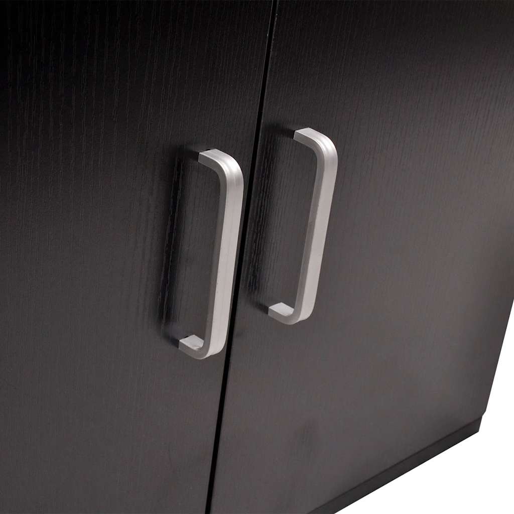 Bathroom Cabinet | Black and White | Engineered wood, Ceramic | Compact