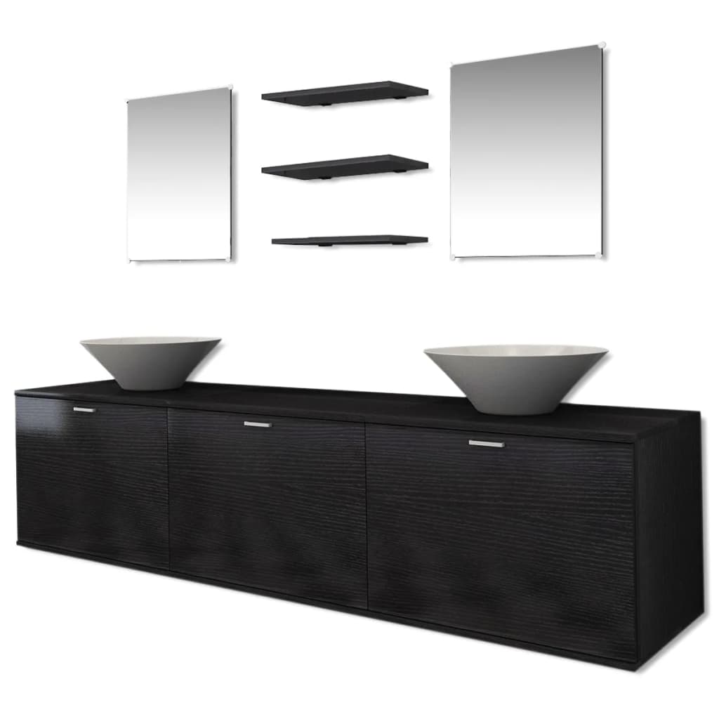Bathroom Cabinet | Black, White | Engineered wood, Ceramic | Large