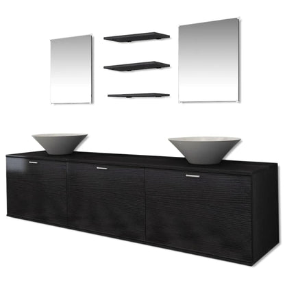 Bathroom Cabinet | Black, White | Engineered wood, Ceramic | Large