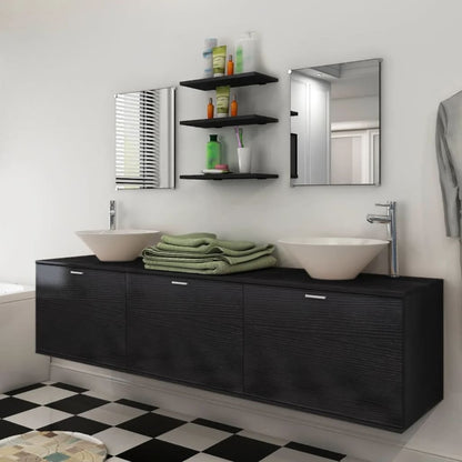 Bathroom Cabinet | Black, White | Engineered wood, Ceramic | Large