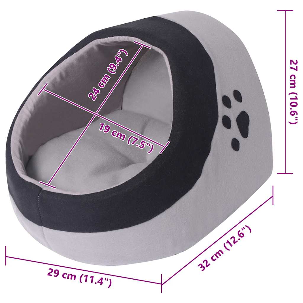 Cat Cubby Grey and Black M