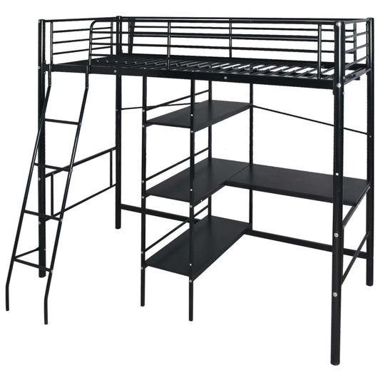 Bed with Mattress Black 200 x 90 cm Metal