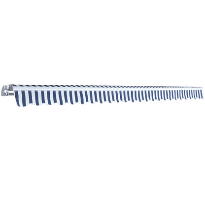 Folding Awning Manual-Operated 500 cm Blue and White