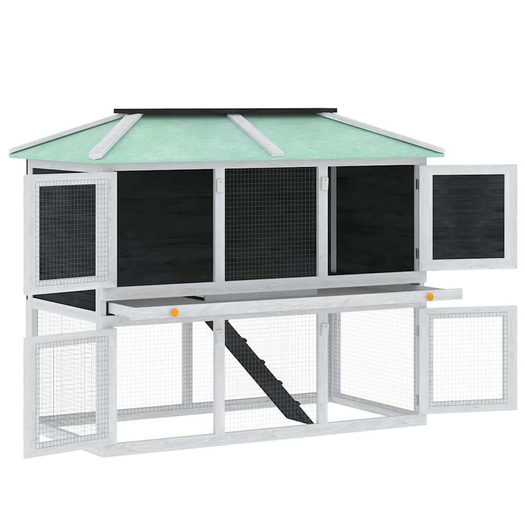 Animal Rabbit Cage Double Floor Wood