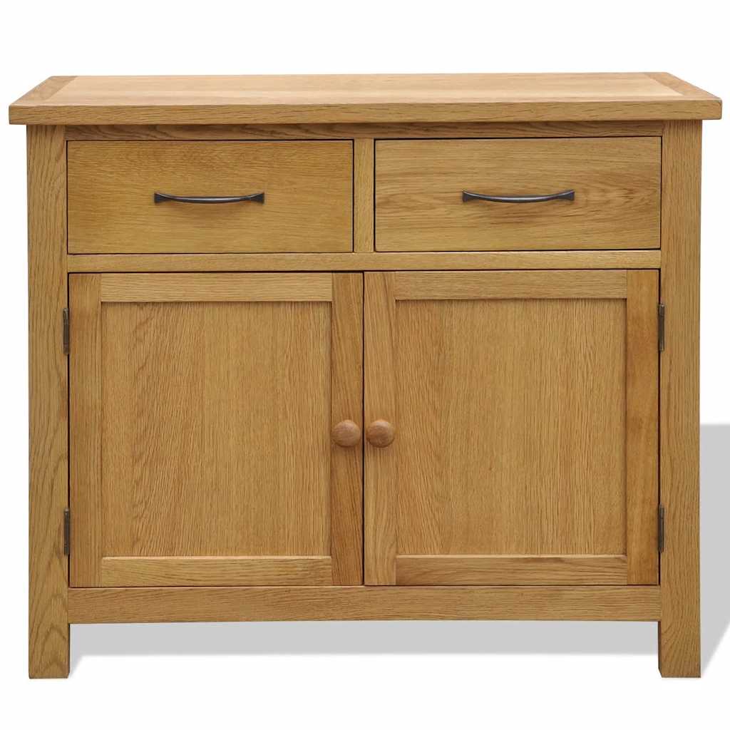 242744 vidaXL Sideboard 90x33,5x83 cm Solid Oak Wood