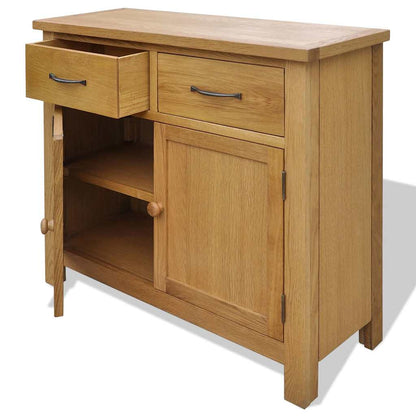 242744 vidaXL Sideboard 90x33,5x83 cm Solid Oak Wood