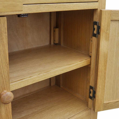 242744 vidaXL Sideboard 90x33,5x83 cm Solid Oak Wood