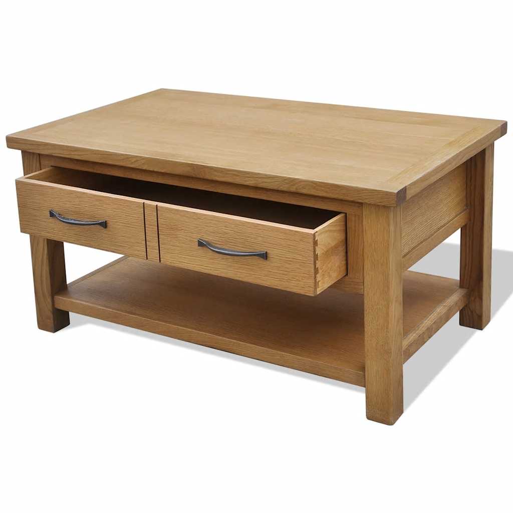 242745 vidaXL Coffee Table 88x53x45 cm Solid Oak Wood