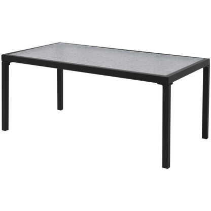 Patio Furniture | Black | Powder-coated steel, Textilene, Tempered glass