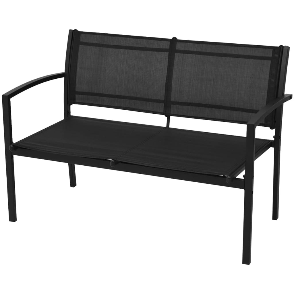 Patio Furniture | Black | Powder-coated steel, Textilene, Tempered glass