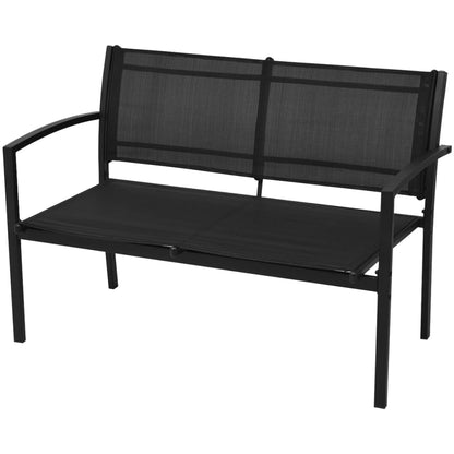 Patio Furniture | Black | Powder-coated steel, Textilene, Tempered glass
