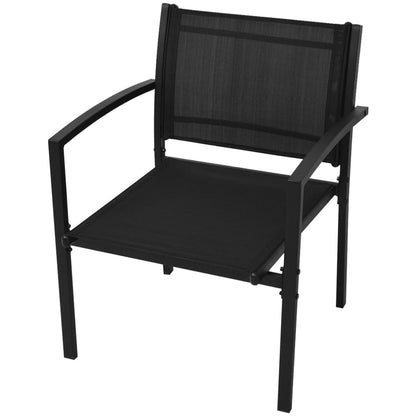 Patio Furniture | Black | Powder-coated steel, Textilene, Tempered glass