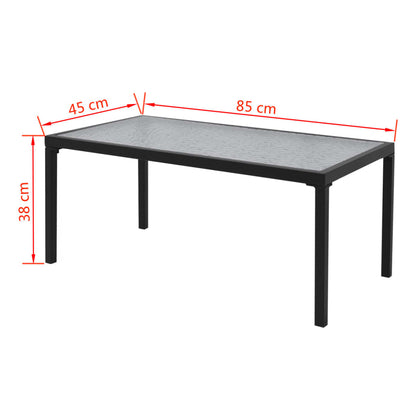 Patio Furniture | Black | Powder-coated steel, Textilene, Tempered glass