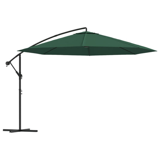 Cantilever Garden Parasol | Solid green | Polyester canopy | Large