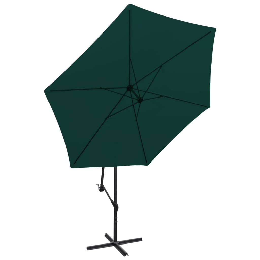 Cantilever Garden Parasol | Green | Polyester | 3 m diameter