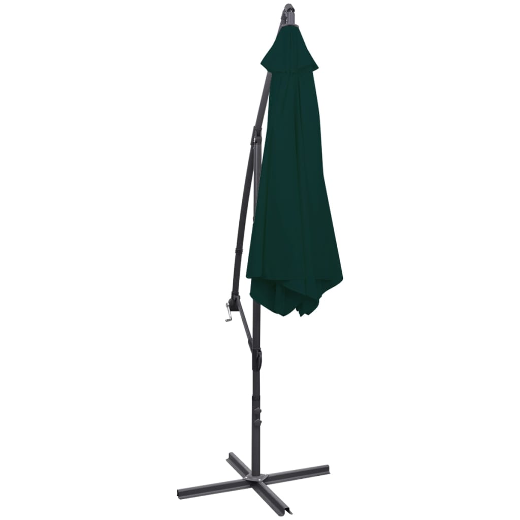 Cantilever Garden Parasol | Green | Polyester | 3 m diameter