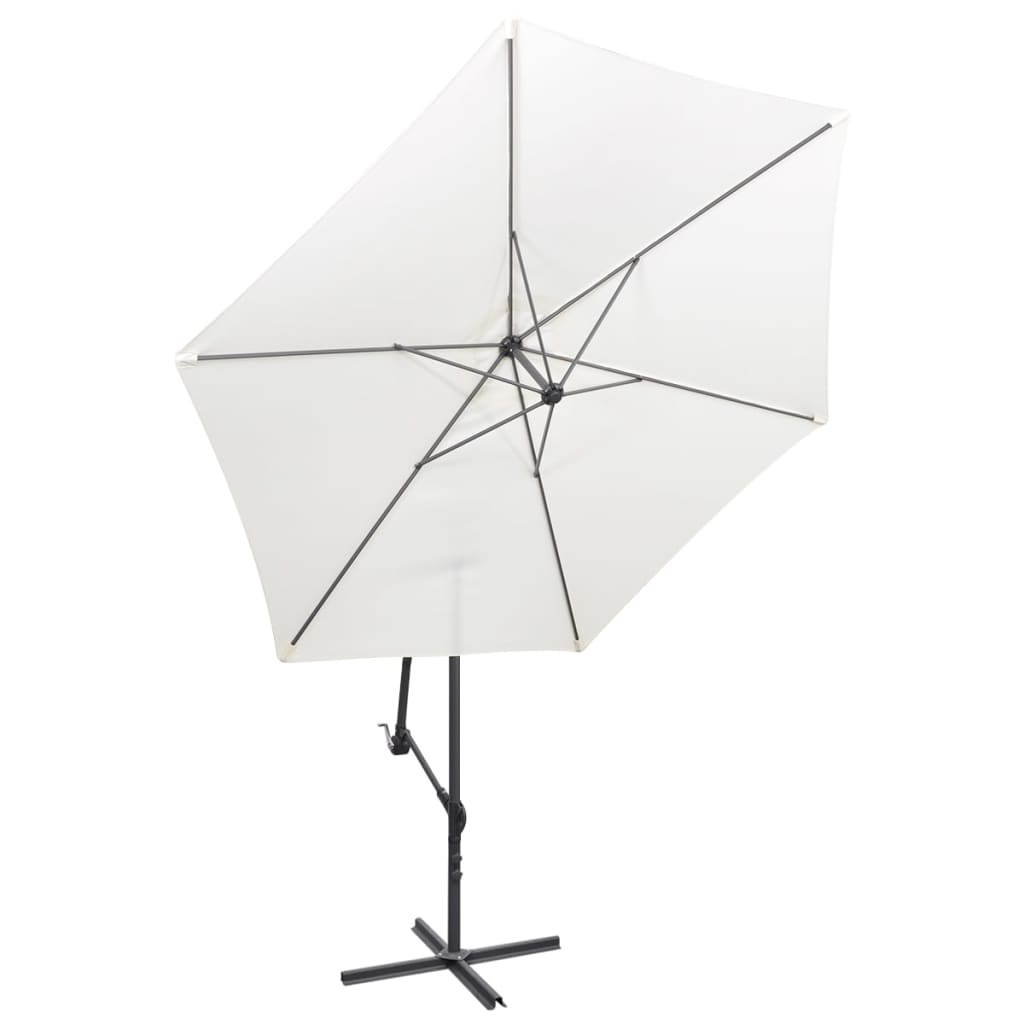 Cantilever Garden Parasol | Sand White | Polyester | Large