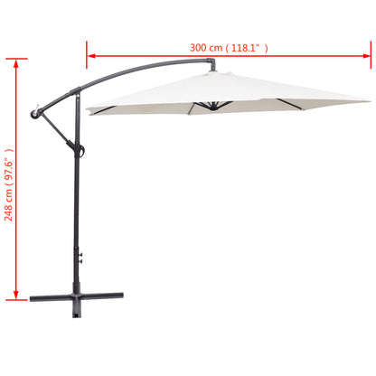 Cantilever Garden Parasol | Sand White | Polyester | Large
