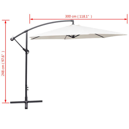 Cantilever Garden Parasol 3 m Sand White
