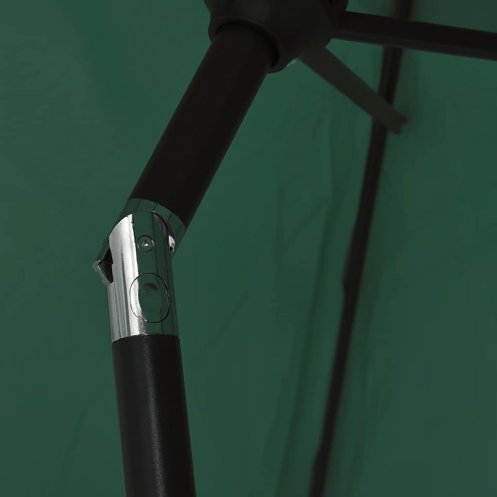 LED Cantilever Garden Parasol 3 m Green