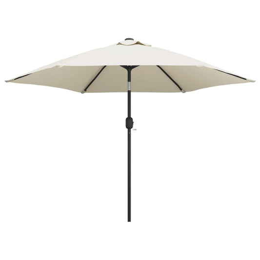LED Cantilever Garden Parasol 3 m Sand White