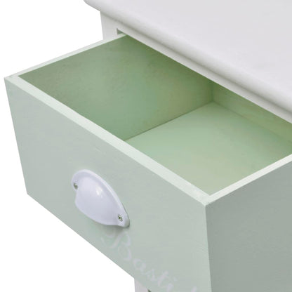 Storage Cabinet | White, Green, Beige | Paulownia wood, Plywood | Compact