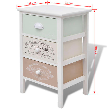 Storage Cabinet | White, Green, Beige | Paulownia wood, Plywood | Compact