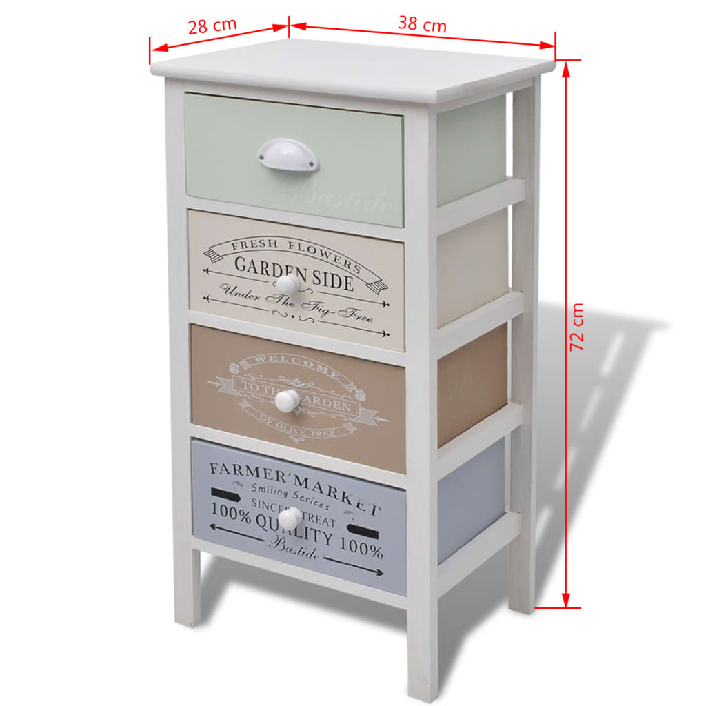 Storage Cabinet | Multicolour | Paulownia wood, Plywood | Compact