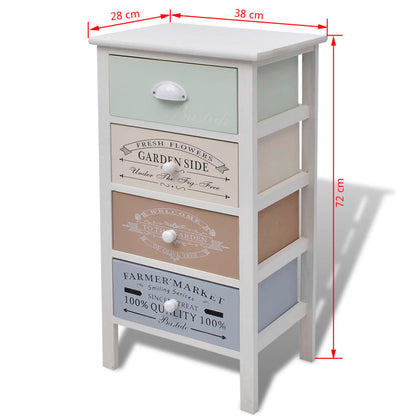 Storage Cabinet | Multicolour | Paulownia wood, Plywood | Compact