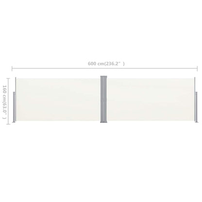 Retractable Side Awning 160x600 cm Cream