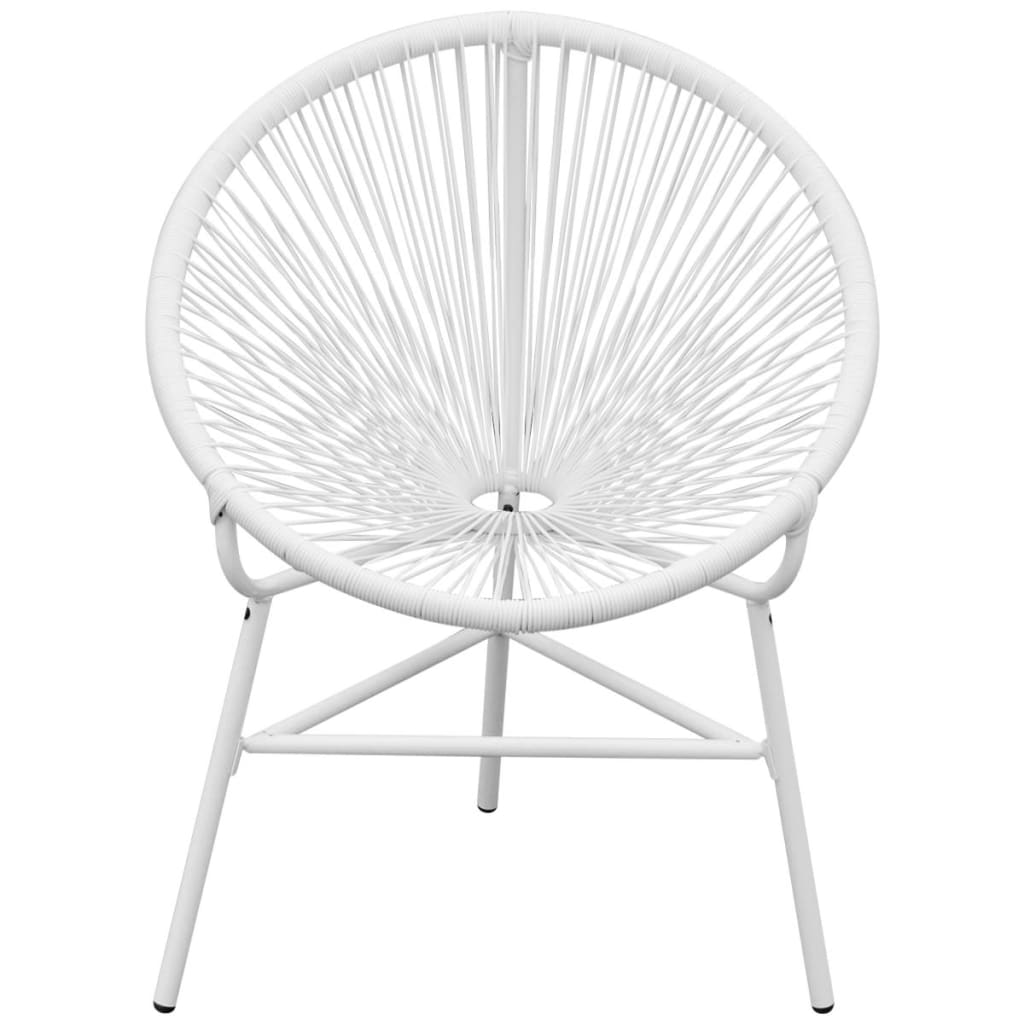 Garden Chair | White | PE Rattan, Powder-Coated Steel | Medium |  Tough