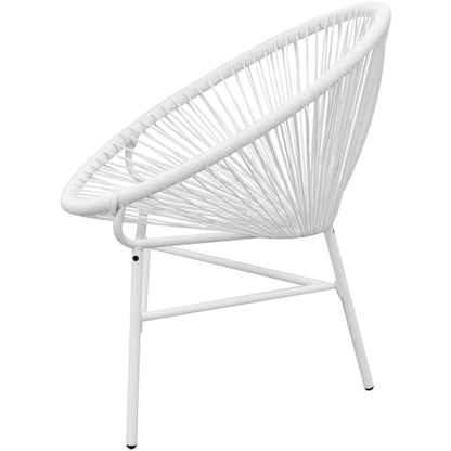 Garden Chair | White | PE Rattan, Powder-Coated Steel | Medium |  Tough