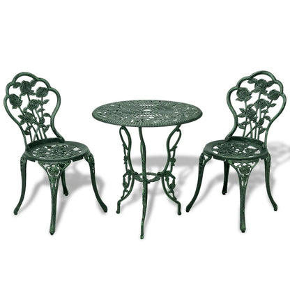 Bistro Table And Chair | Green | Cast Aluminium | Decorative Inlays