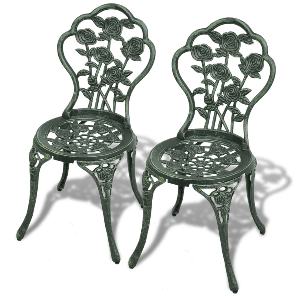 Bistro Table And Chair | Green | Cast Aluminium | Decorative Inlays