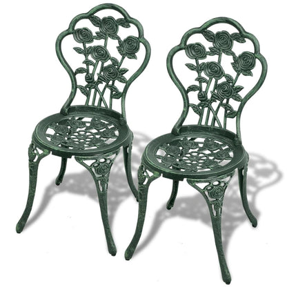 Bistro Table And Chair | Green | Cast Aluminium | Decorative Inlays