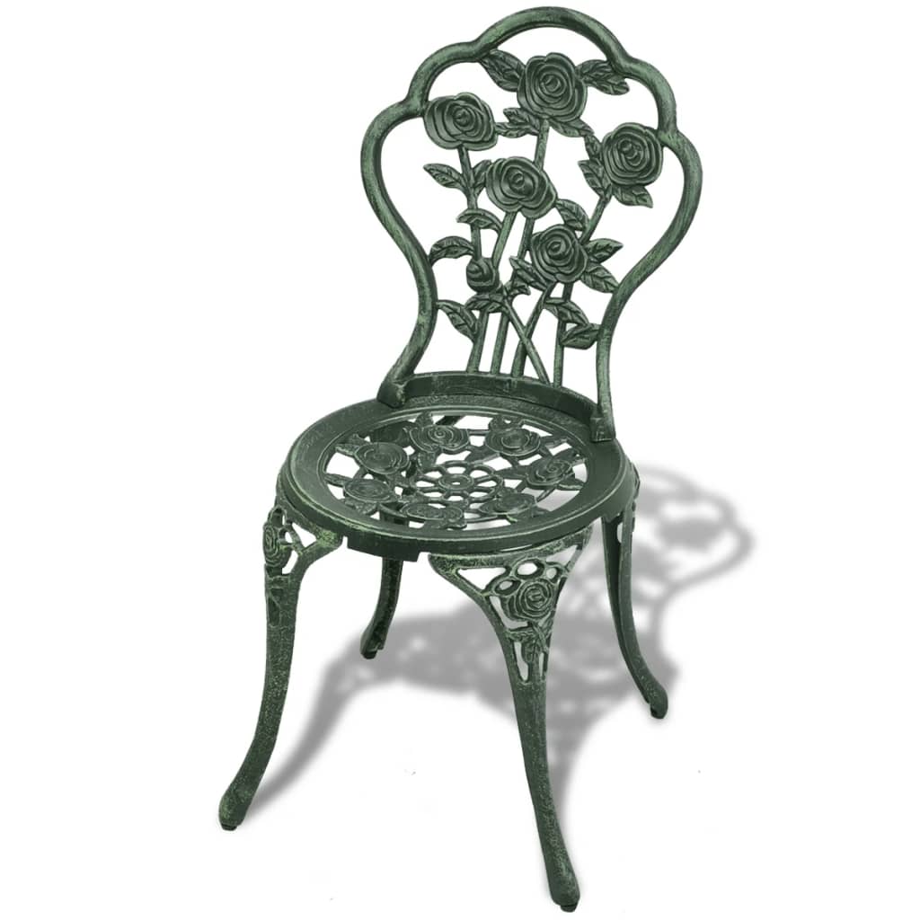 Bistro Table And Chair | Green | Cast Aluminium | Decorative Inlays