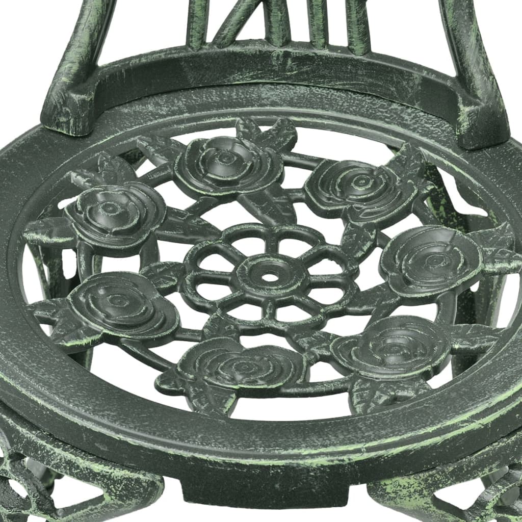 Bistro Table And Chair | Green | Cast Aluminium | Decorative Inlays