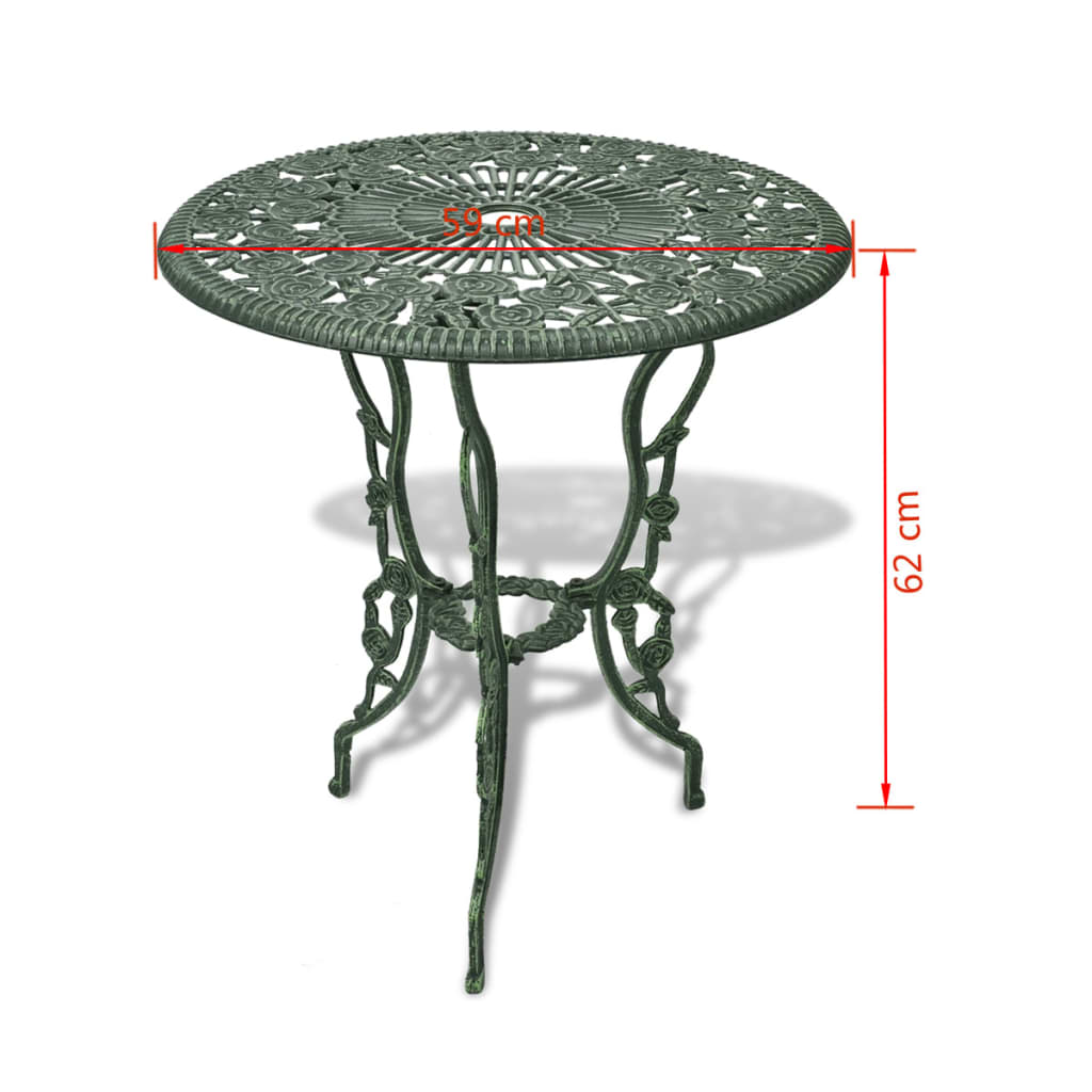 Bistro Table And Chair | Green | Cast Aluminium | Decorative Inlays