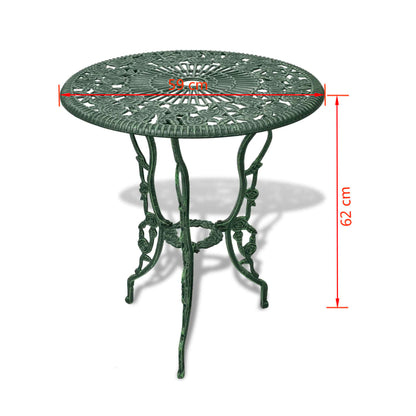 Bistro Table And Chair | Green | Cast Aluminium | Decorative Inlays