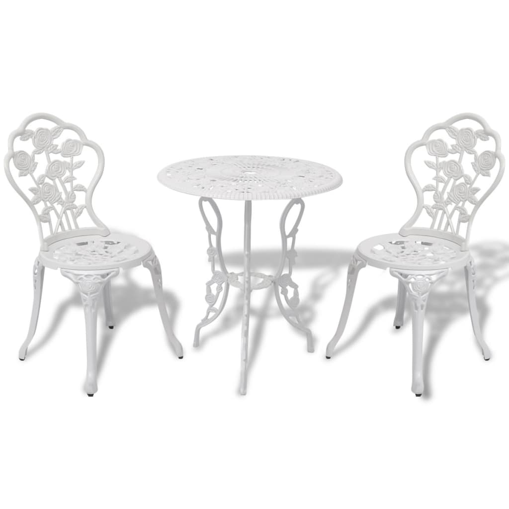 Bistro Table And Chair | White | Cast Aluminium | Medium | Fancy Design