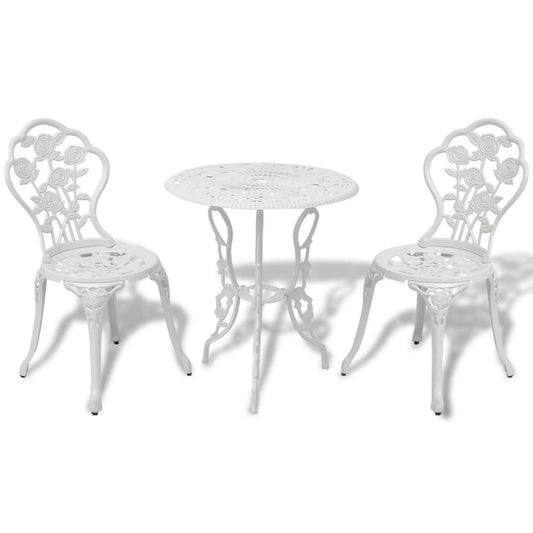 Bistro Table And Chair | White | Cast Aluminium | Medium | Fancy Design