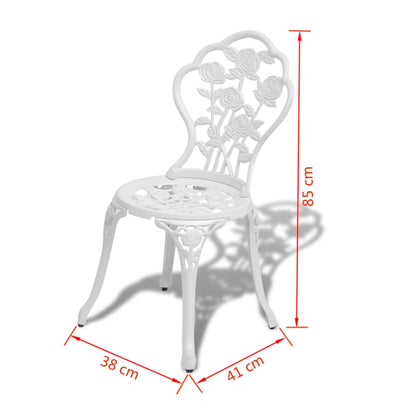 Bistro Table And Chair | White | Cast Aluminium | Medium | Fancy Design