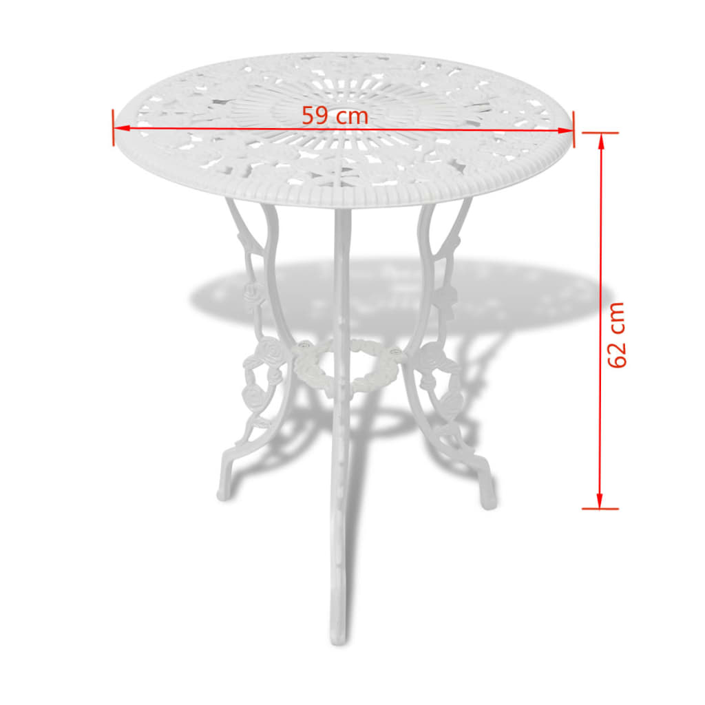 Bistro Table And Chair | White | Cast Aluminium | Medium | Fancy Design