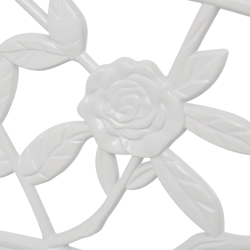 Garden Bench | White | Cast Aluminium and Cast Iron | 100 cm | Durable
